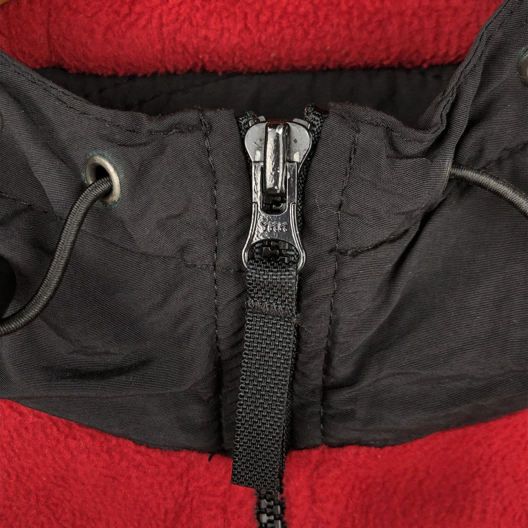 1990'S Eddie Bauer EBTEK Fleece Full-Zip Hoodie, Made in USA, Men's Size XL (Equivalent), Vintage polyester red type Vintage Second Hand
