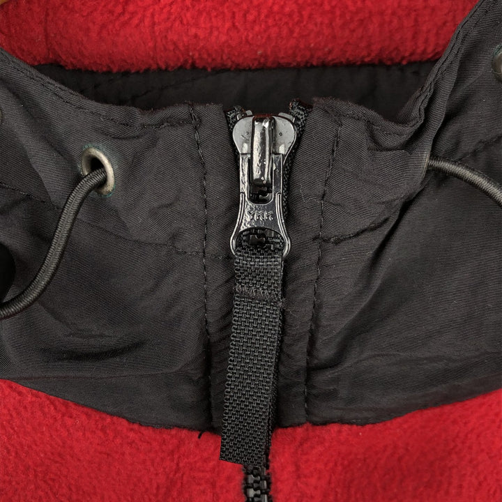 1990'S Eddie Bauer EBTEK Fleece Full-Zip Hoodie, Made in USA, Men's Size XL (Equivalent), Vintage polyester red type Vintage Second Hand