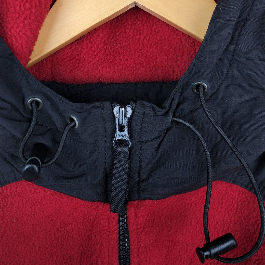 1990'S Eddie Bauer EBTEK Fleece Full-Zip Hoodie, Made in USA, Men's Size XL (Equivalent), Vintage polyester red type Vintage Second Hand