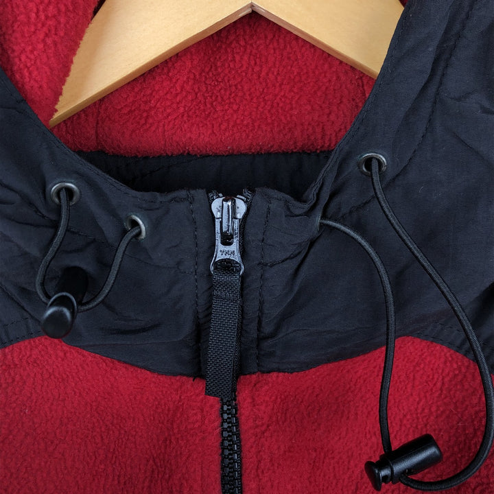 1990'S Eddie Bauer EBTEK Fleece Full-Zip Hoodie, Made in USA, Men's Size XL (Equivalent), Vintage polyester red type Vintage Second Hand