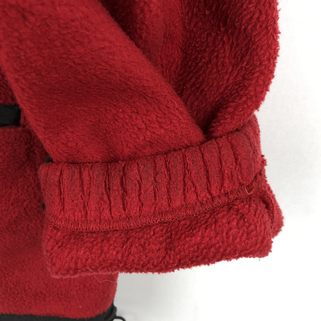 1990'S Eddie Bauer EBTEK Fleece Full-Zip Hoodie, Made in USA, Men's Size XL (Equivalent), Vintage polyester red type Vintage Second Hand
