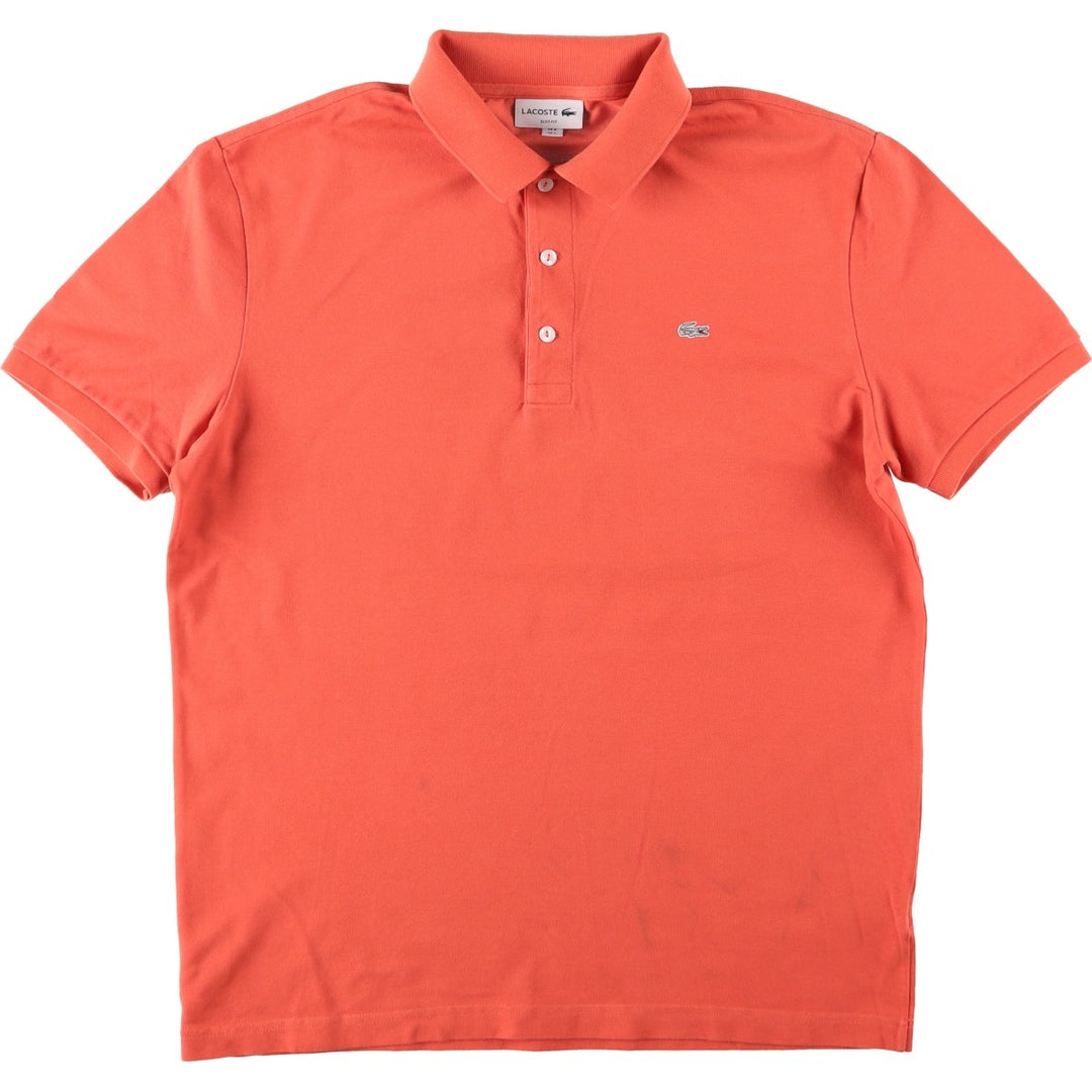 Lacoste LACOSTE SLIM FIT short sleeve polo shirt size 6, equivalent to men's XL cotton orange type Vintage Second Hand