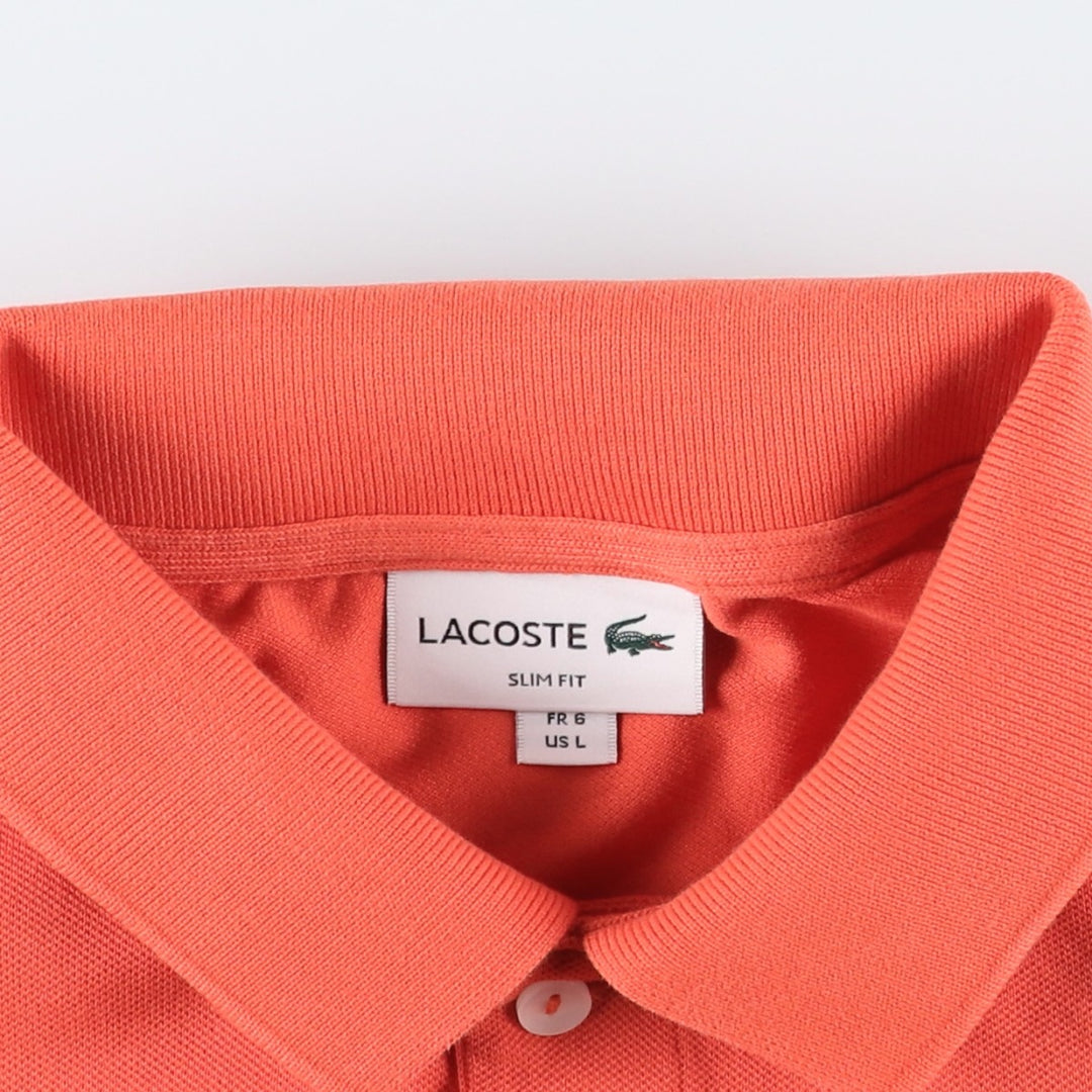 Lacoste LACOSTE SLIM FIT short sleeve polo shirt size 6, equivalent to men's XL cotton orange type Vintage Second Hand