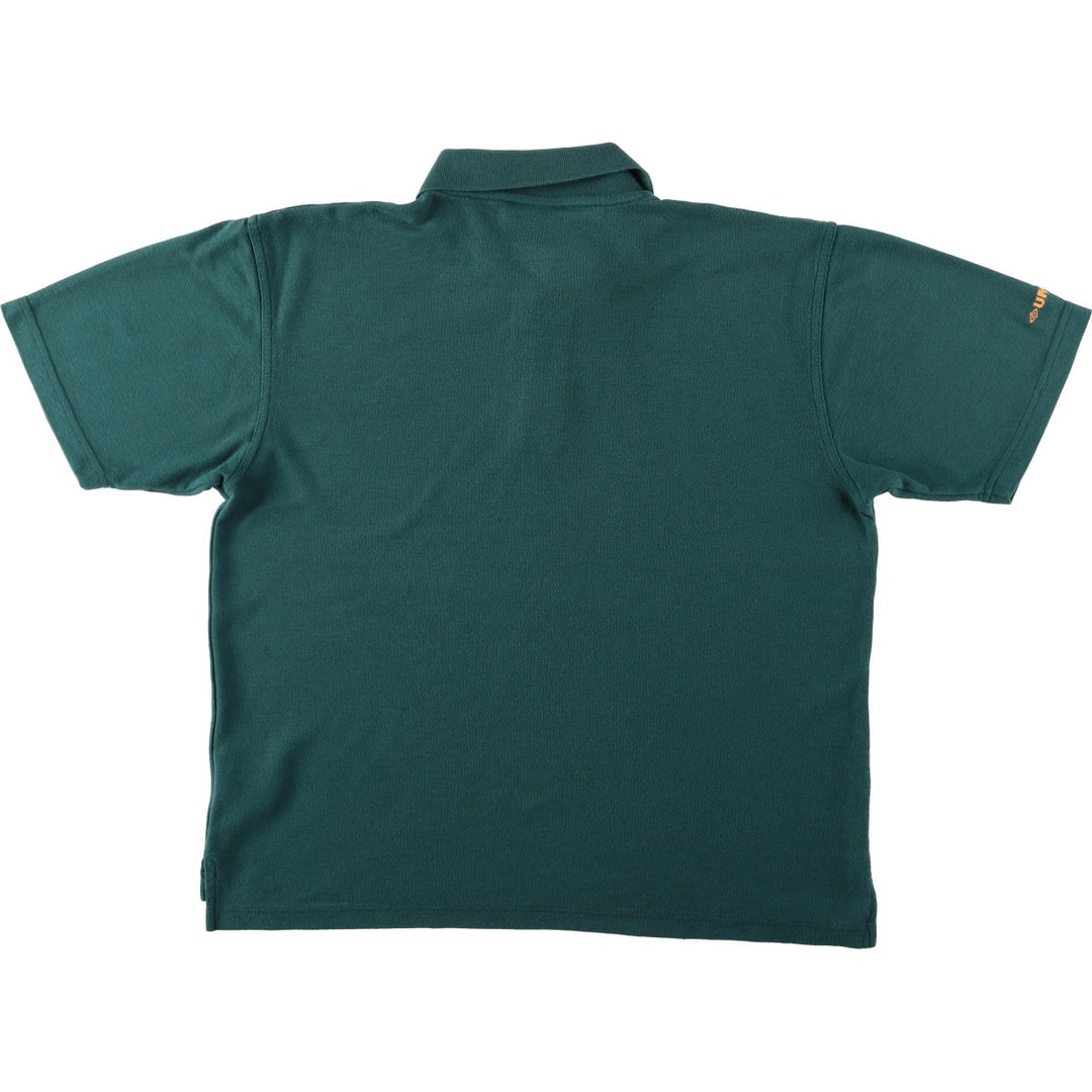 1990'S Umbro Short-Sleeve Polo Shirt, Men's Size L (Equivalent), Vintage polyester green type Vintage Second Hand