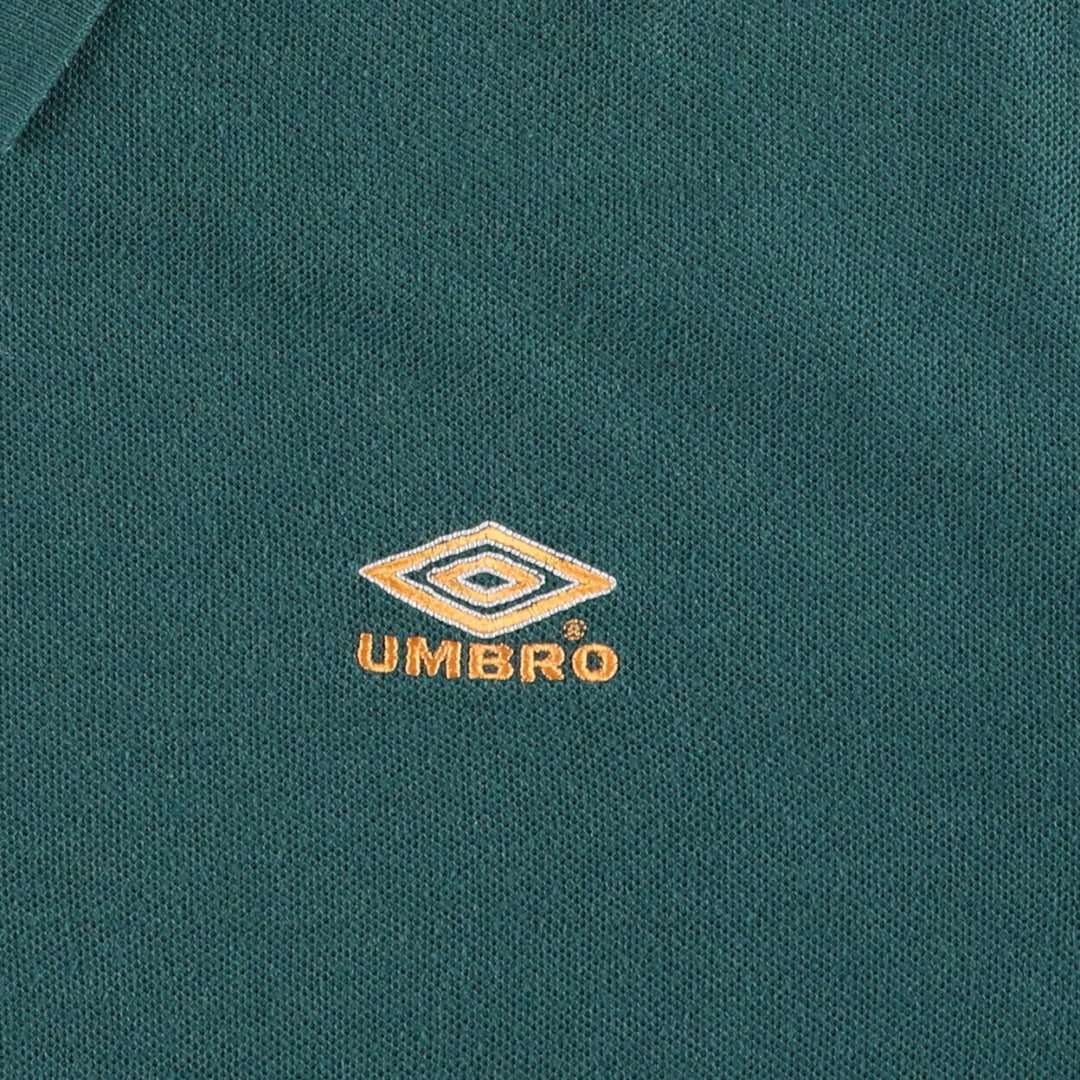 1990'S Umbro Short-Sleeve Polo Shirt, Men's Size L (Equivalent), Vintage polyester green type Vintage Second Hand