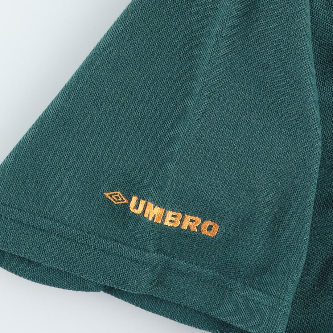 1990'S Umbro Short-Sleeve Polo Shirt, Men's Size L (Equivalent), Vintage polyester green type Vintage Second Hand