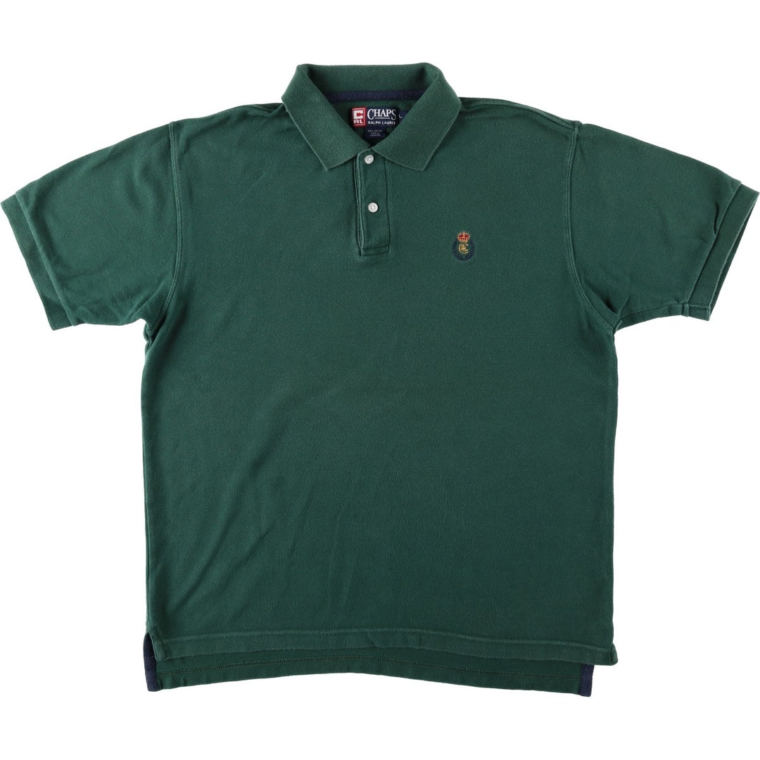 Ralph Lauren CHAPS short sleeve polo shirt, men's size L cotton green type Vintage Second Hand