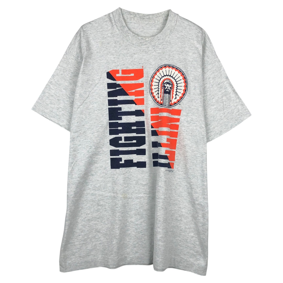 College T-shirt, Men's size L (approx.), Vintage unclear gray type Vintage Second Hand