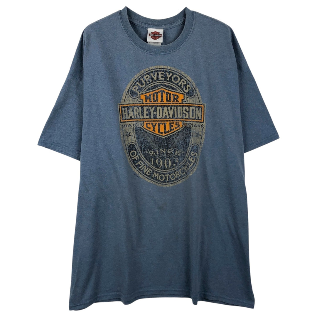 Harley-Davidson Elvis Presley Motorcycle T-shirt, Men's XL (approx.) cotton Blue type light blue Vintage Second Hand