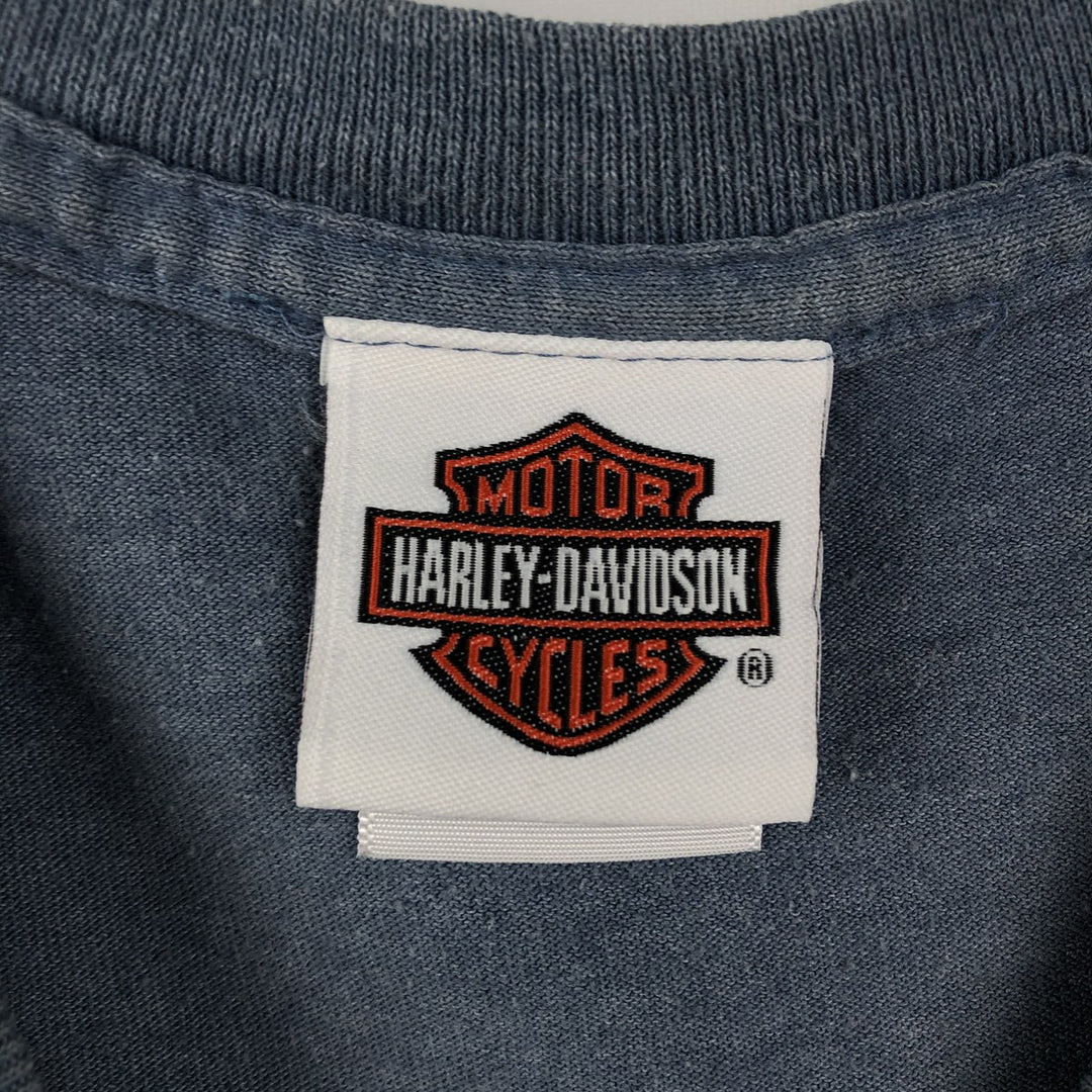 Harley-Davidson Elvis Presley Motorcycle T-shirt, Men's XL (approx.) cotton Blue type light blue Vintage Second Hand