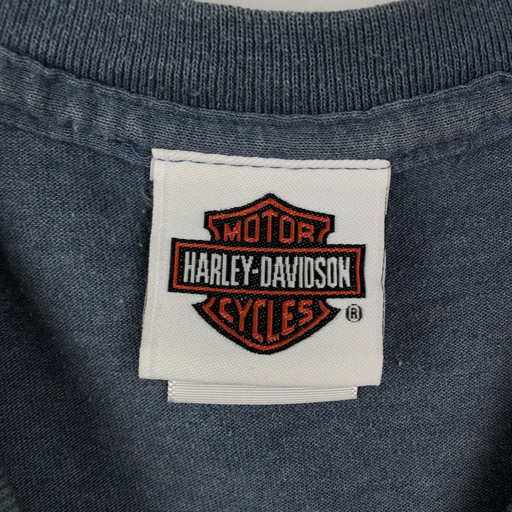 Harley-Davidson Elvis Presley Motorcycle T-shirt, Men's XL (approx.) cotton Blue type light blue Vintage Second Hand