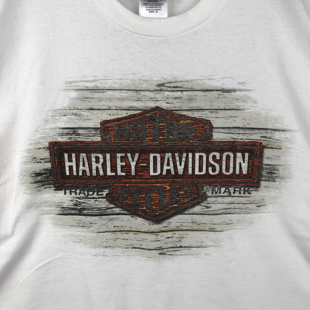 Harley-Davidson Stars and Stripes Motorcycle T-Shirt, Men's Size XL cotton white type Vintage Second Hand