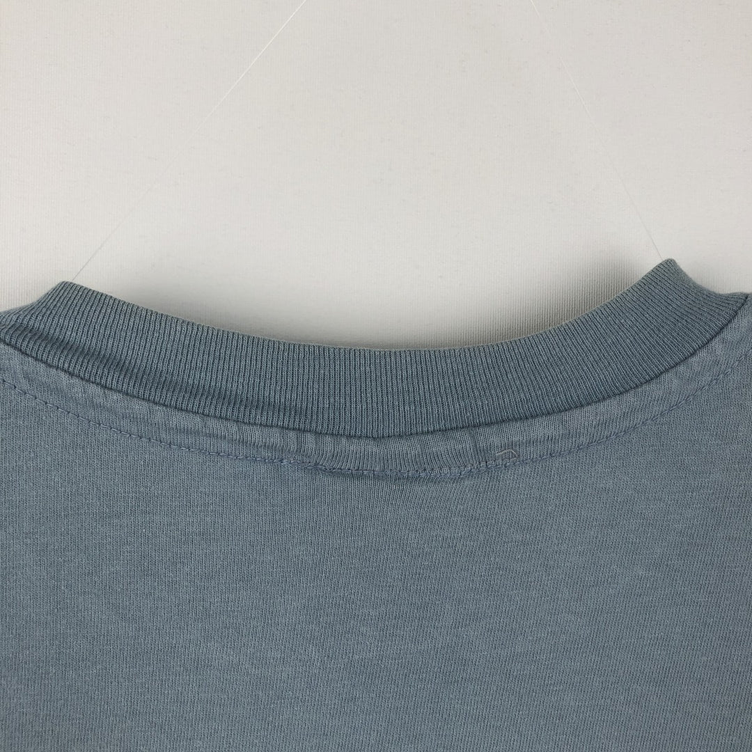 90'S Harley-Davidson Hanes BEEFY-T Eagle Pattern Motorcycle T-Shirt, Made in USA, Men's XL equivalent. cotton Blue type light blue Vintage Second Hand