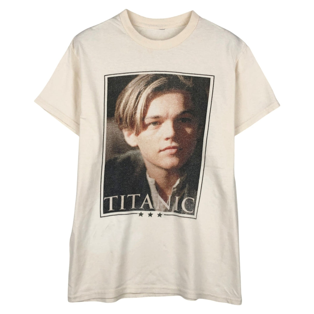 TITANIC Movie T-Shirt (Men's Size S) unclear white type Vintage Second Hand