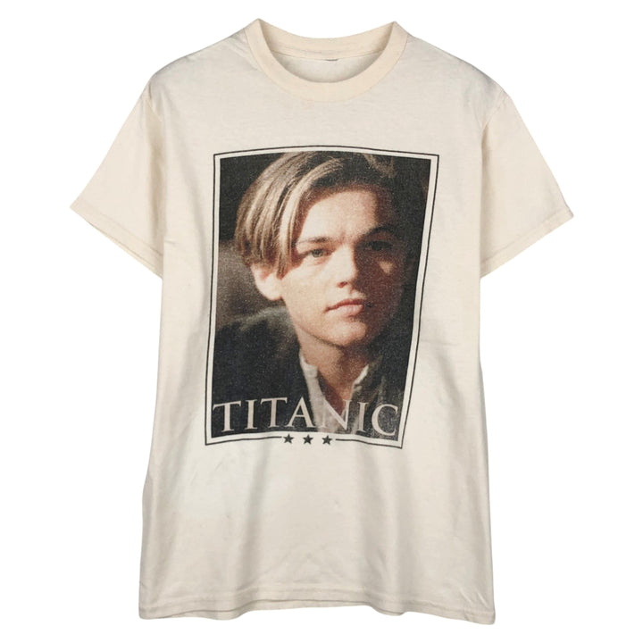 TITANIC Movie T-Shirt (Men's Size S) unclear white type Vintage Second Hand