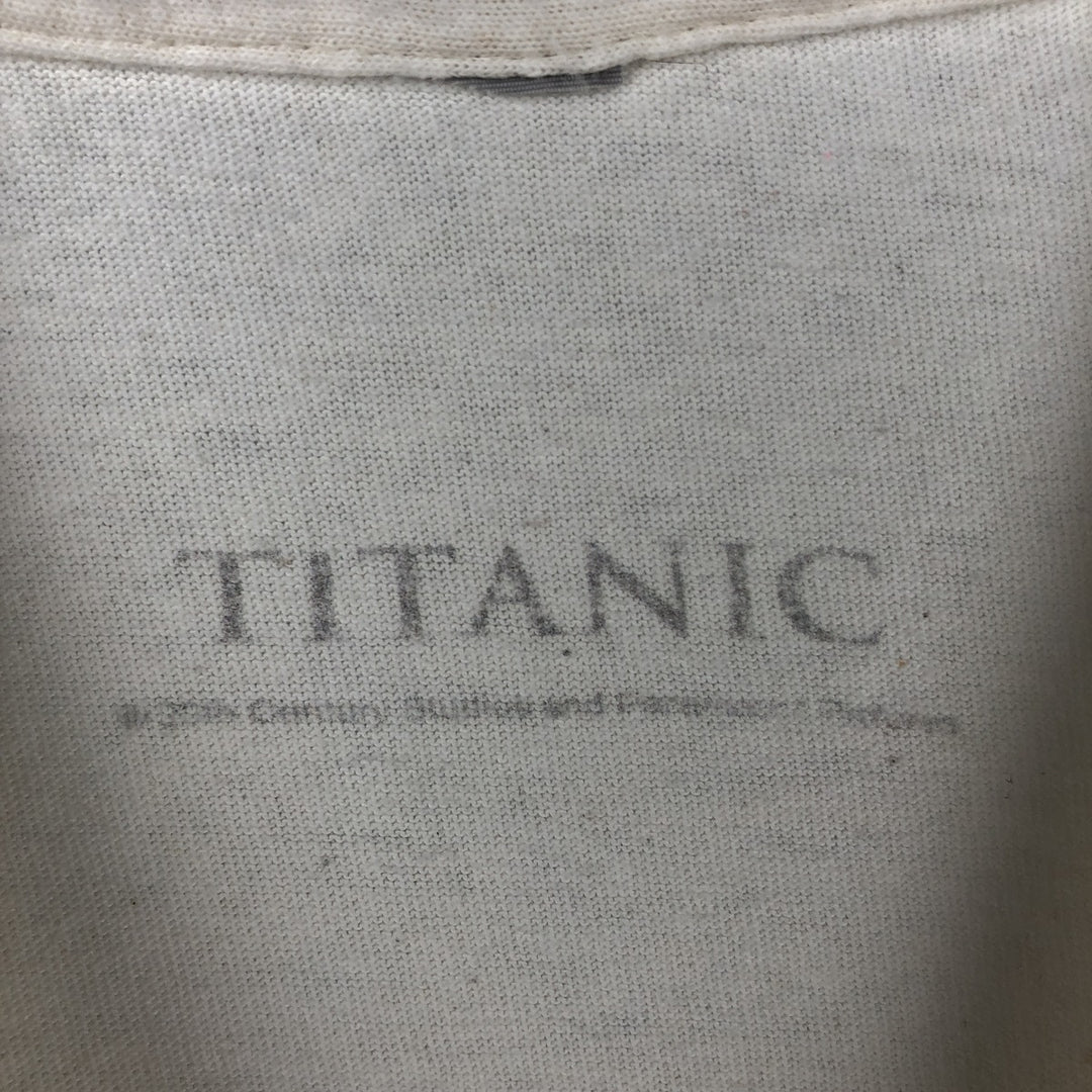 TITANIC Movie T-Shirt (Men's Size S) unclear white type Vintage Second Hand