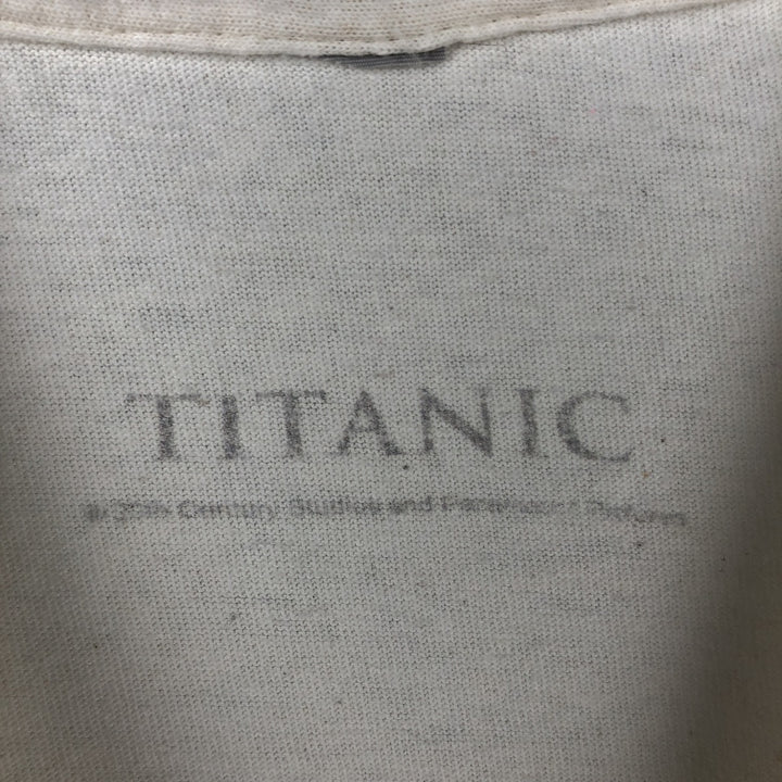 TITANIC Movie T-Shirt (Men's Size S) unclear white type Vintage Second Hand