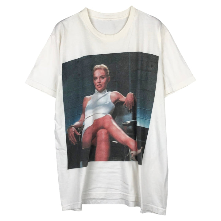 Basic Instinct (Basic Instinct) Movie T-Shirt, Men's Size M (approx.) unclear white type Vintage Second Hand