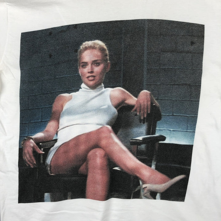 Basic Instinct (Basic Instinct) Movie T-Shirt, Men's Size M (approx.) unclear white type Vintage Second Hand