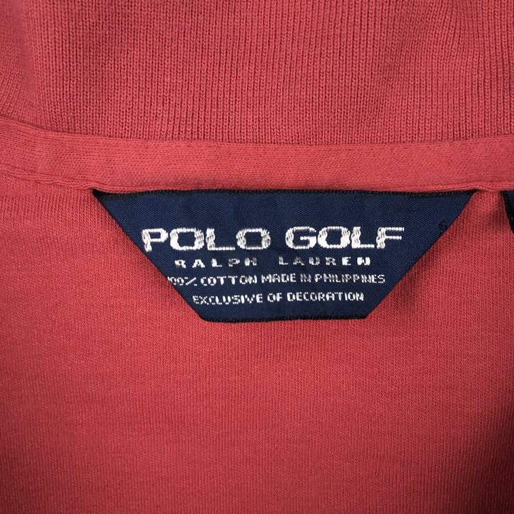 Ralph Lauren POLO GOLF Half-Zip Sweat Vest, Men's Size XL (approx.) cotton pink type Vintage Second Hand