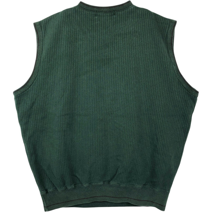 Ralph Lauren POLO GOLF V-neck ribbed sweat vest, men's size L (approx.) cotton Green type dark green Vintage Second Hand
