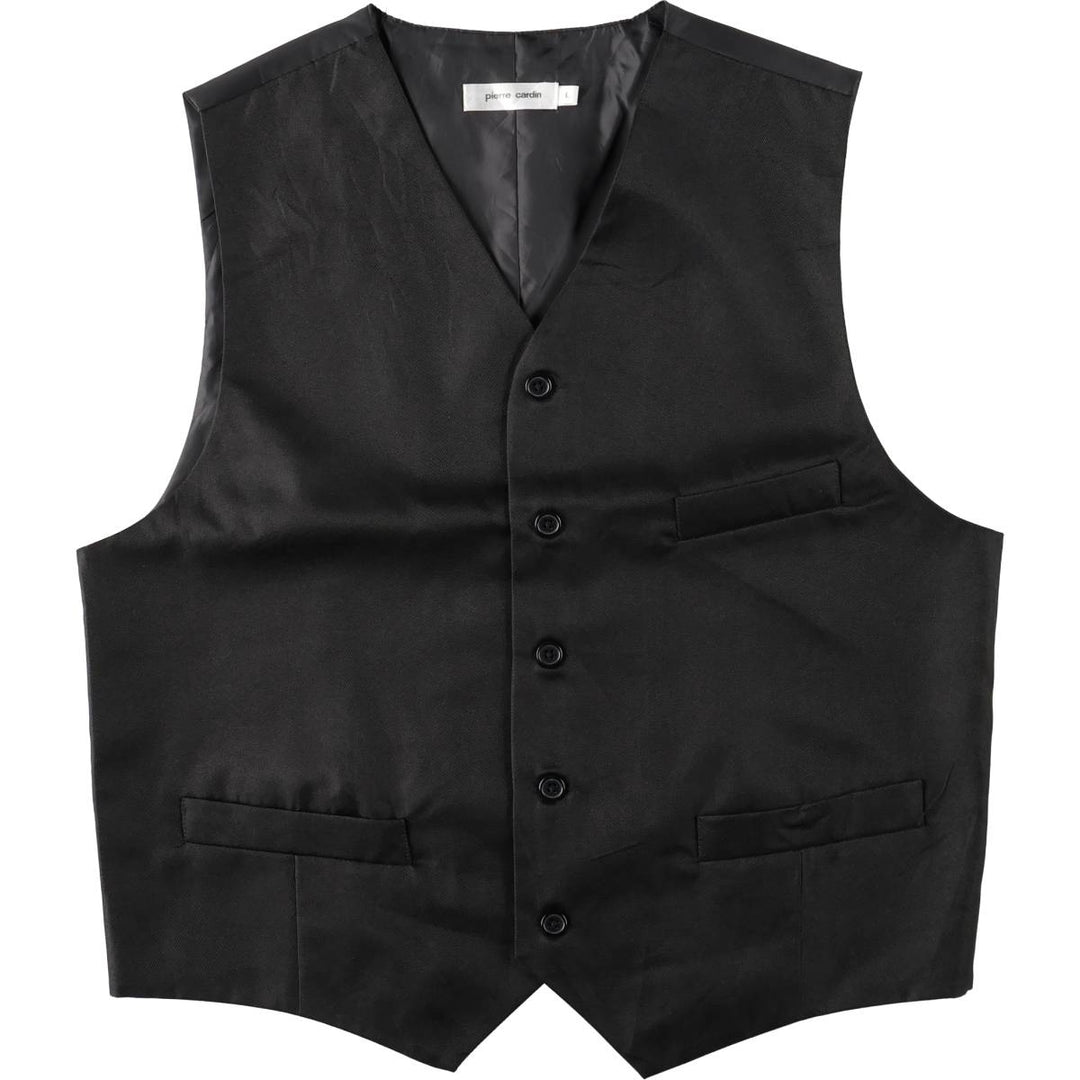 Pierre Cardin gilet suit vest, men's size L (approx.) polyester black type Vintage Second Hand