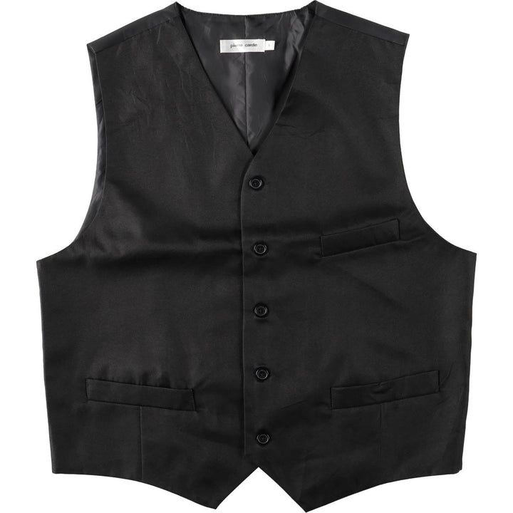 Pierre Cardin gilet suit vest, men's size L (approx.) polyester black type Vintage Second Hand