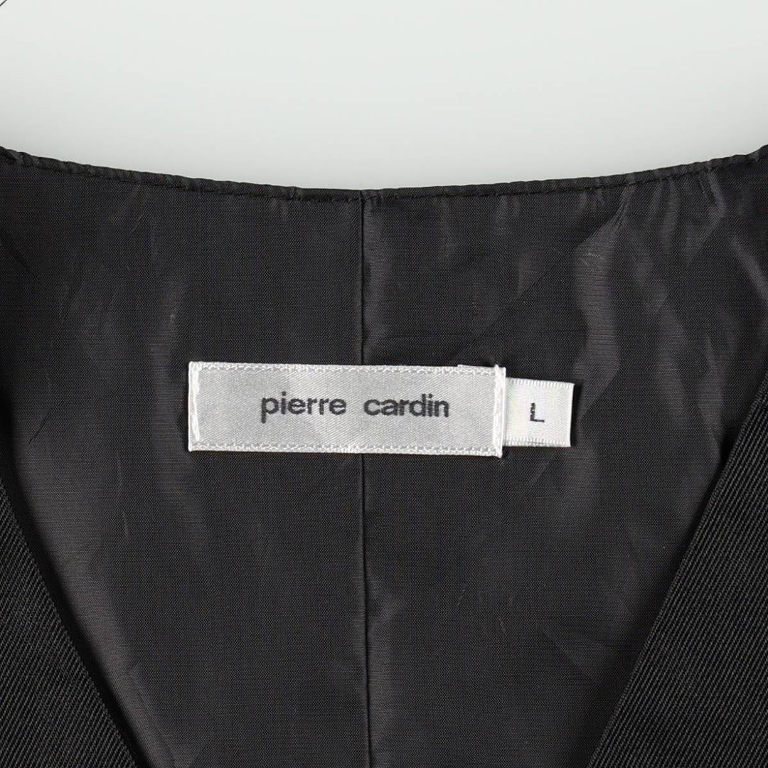 Pierre Cardin gilet suit vest, men's size L (approx.) polyester black type Vintage Second Hand