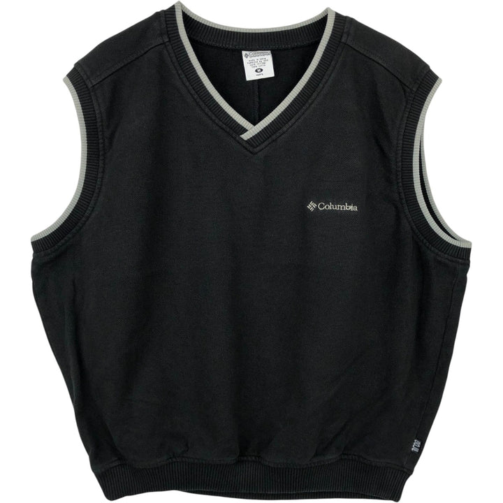2000'S Columbia Golf V-neck pique cotton vest, men's size M (approx.) cotton black type Vintage Second Hand