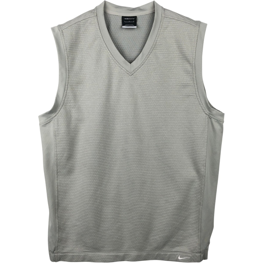 Nike Golf V-Neck Vest, Men's Size L (approx.) polyester gray type Vintage Second Hand