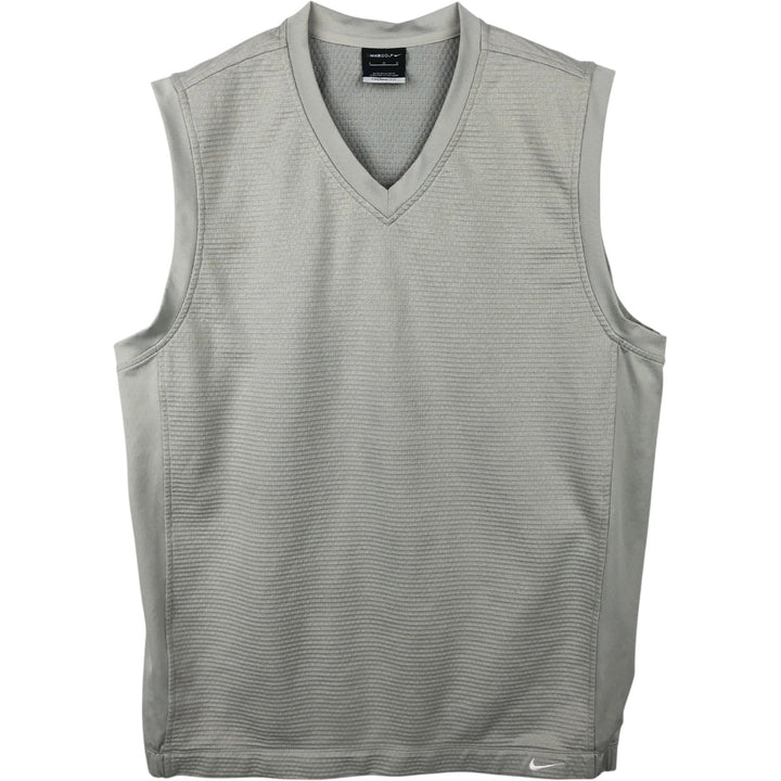 Nike Golf V-Neck Vest, Men's Size L (approx.) polyester gray type Vintage Second Hand