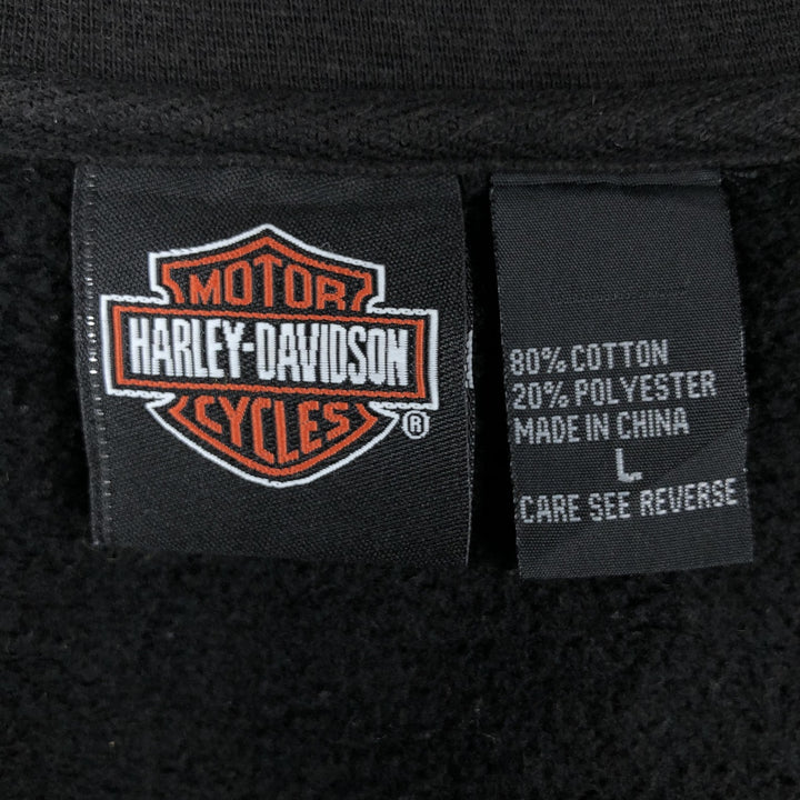 Harley-Davidson Open-Front Sweat Vest, Men's Size L (approx.) cotton black type Vintage Second Hand