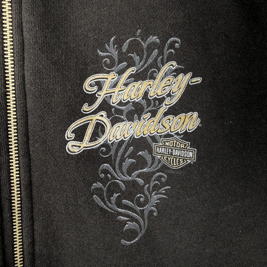 Harley-Davidson Open-Front Sweat Vest, Men's Size L (approx.) cotton black type Vintage Second Hand
