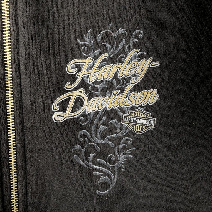 Harley-Davidson Open-Front Sweat Vest, Men's Size L (approx.) cotton black type Vintage Second Hand