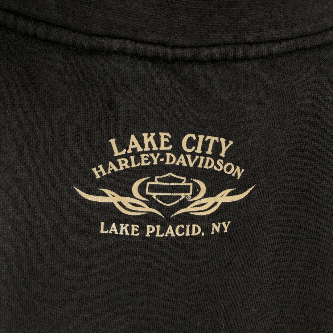 Harley-Davidson Open-Front Sweat Vest, Men's Size L (approx.) cotton black type Vintage Second Hand