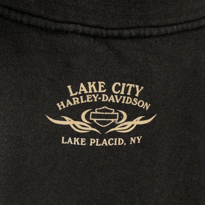 Harley-Davidson Open-Front Sweat Vest, Men's Size L (approx.) cotton black type Vintage Second Hand