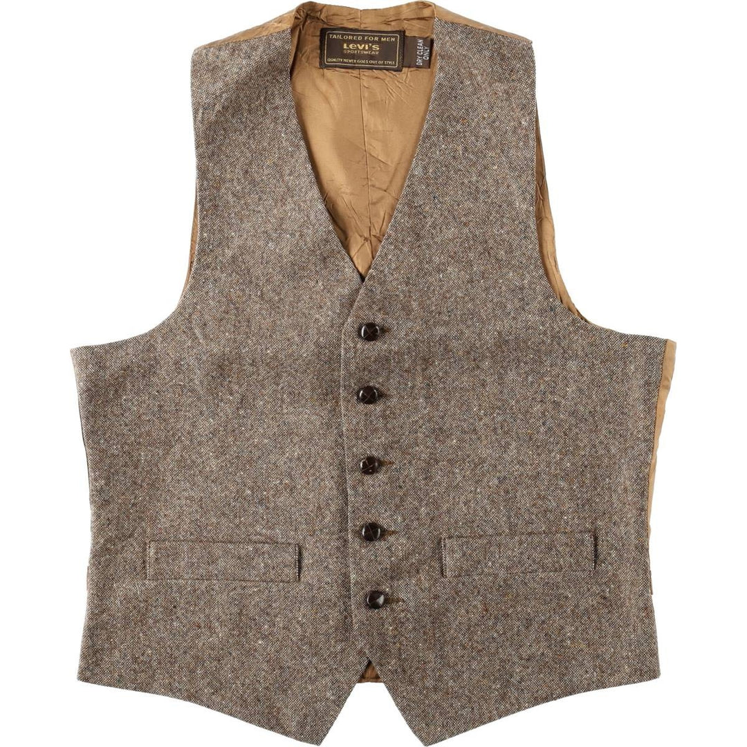 70s-80'S Levi's TAILORED FOR MEN Color Nep Vest Suit Vest Men's Size S (Equivalent) Vintage unclear Beige type Vintage Second Hand