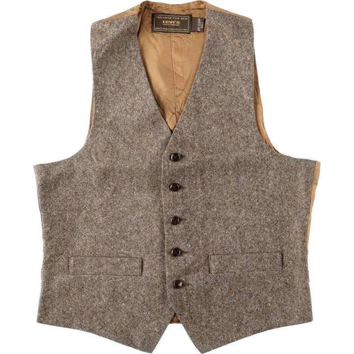 70s-80'S Levi's TAILORED FOR MEN Color Nep Vest Suit Vest Men's Size S (Equivalent) Vintage unclear Beige type Vintage Second Hand