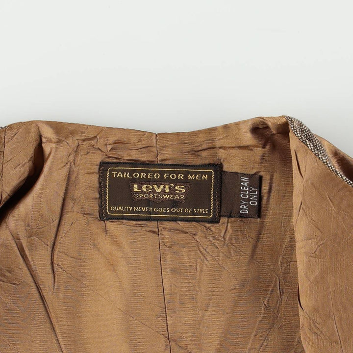 70s-80'S Levi's TAILORED FOR MEN Color Nep Vest Suit Vest Men's Size S (Equivalent) Vintage unclear Beige type Vintage Second Hand