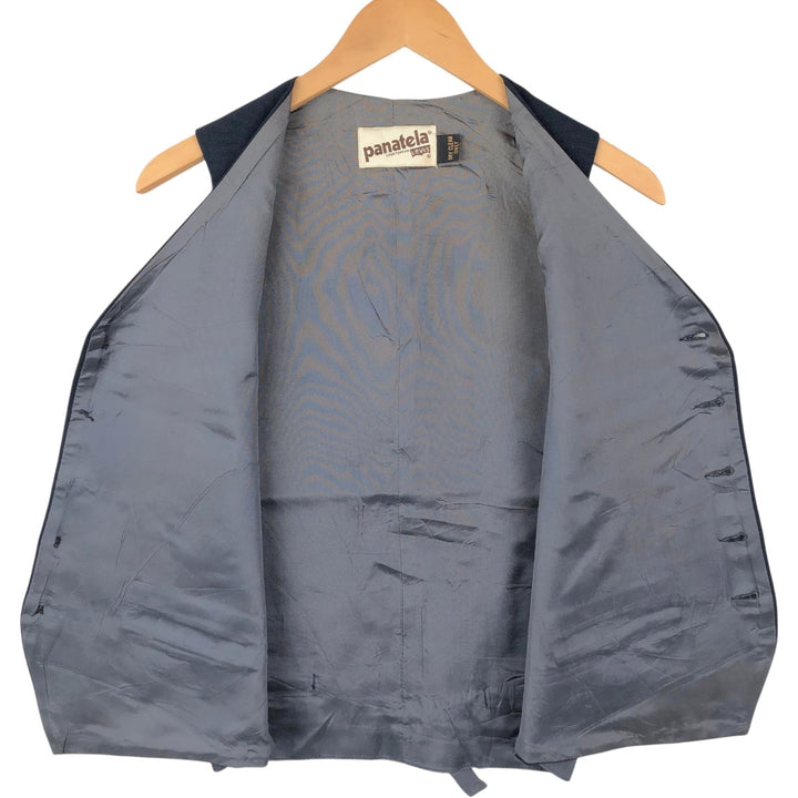 70s-80'S Levi's PANATELA Open-front Vest Suit Vest Men's Size M (Equivalent) Vintage unclear navy blue type Vintage Second Hand