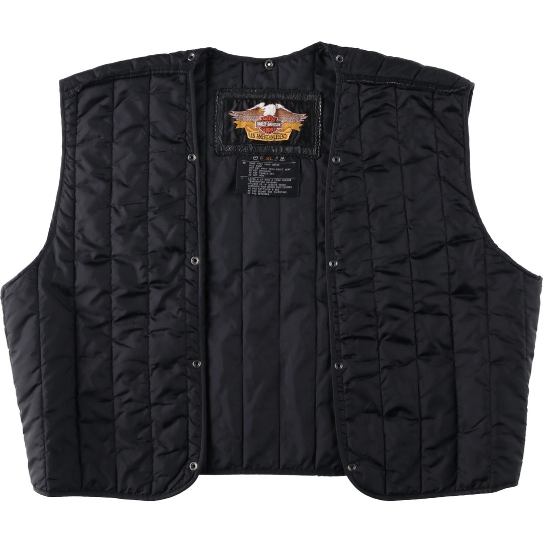 Harley-Davidson padded vest/liner vest, men's size XL equivalent. unclear black type Vintage Second Hand