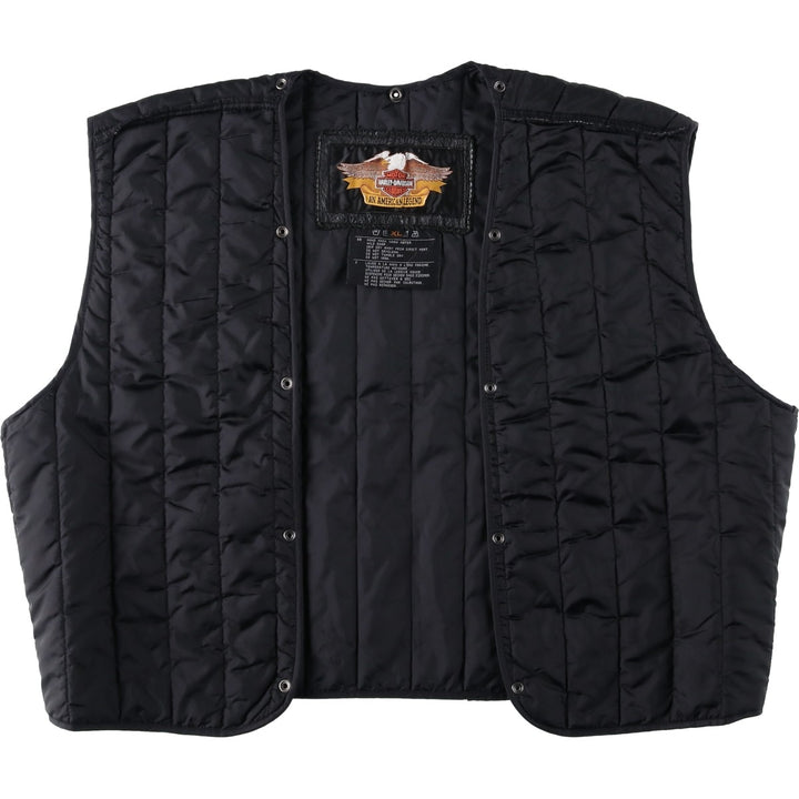 Harley-Davidson padded vest/liner vest, men's size XL equivalent. unclear black type Vintage Second Hand