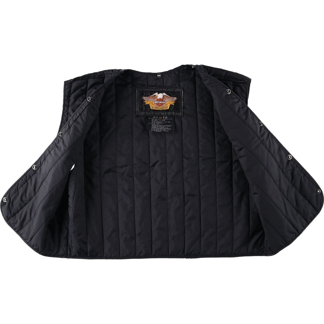 Harley-Davidson padded vest/liner vest, men's size XL equivalent. unclear black type Vintage Second Hand
