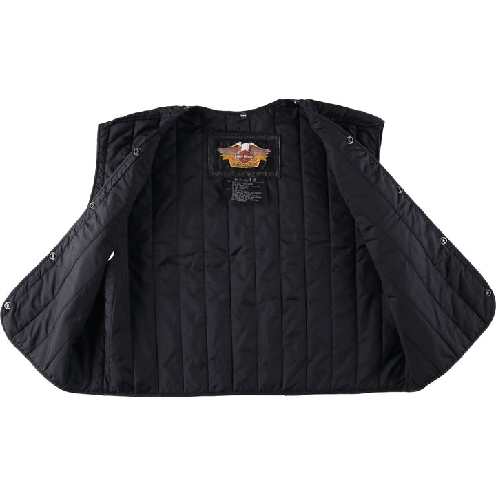 Harley-Davidson padded vest/liner vest, men's size XL equivalent. unclear black type Vintage Second Hand