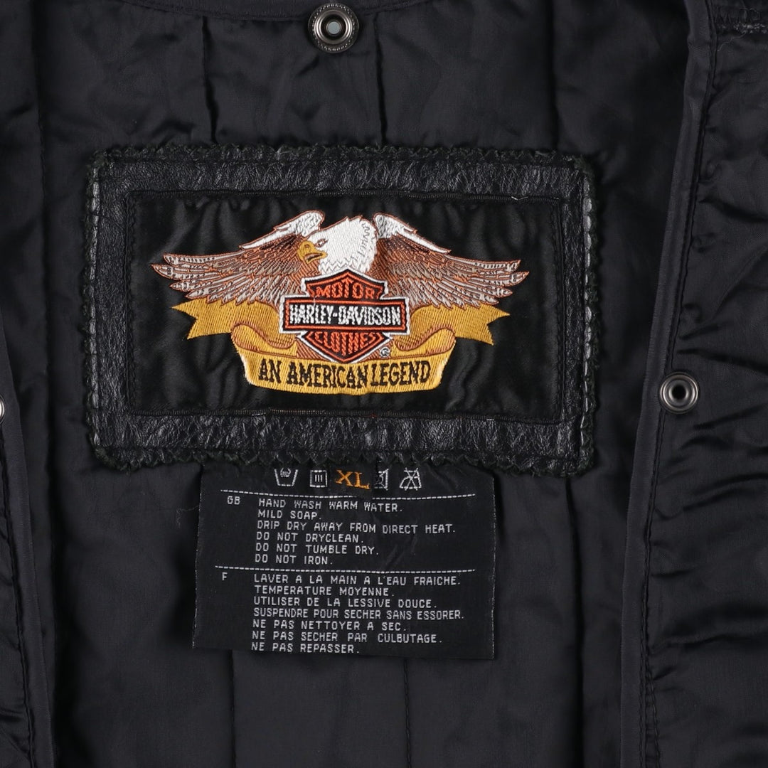Harley-Davidson padded vest/liner vest, men's size XL equivalent. unclear black type Vintage Second Hand