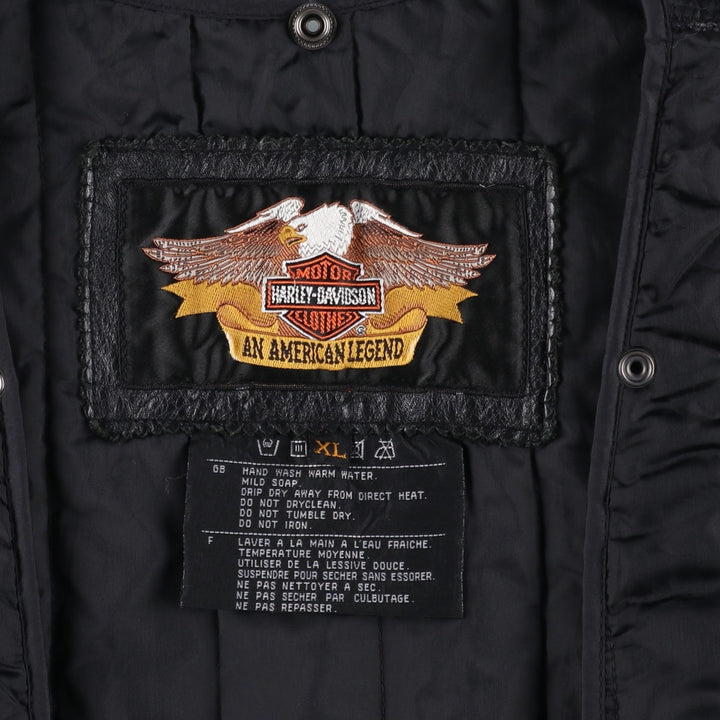 Harley-Davidson padded vest/liner vest, men's size XL equivalent. unclear black type Vintage Second Hand