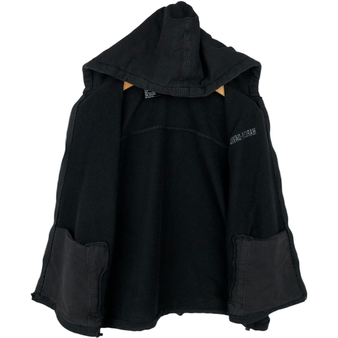 Harley-Davidson Hoodie Vest Men's XL cotton black type Vintage Second Hand