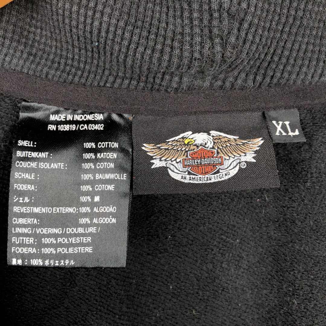 Harley-Davidson Hoodie Vest Men's XL cotton black type Vintage Second Hand