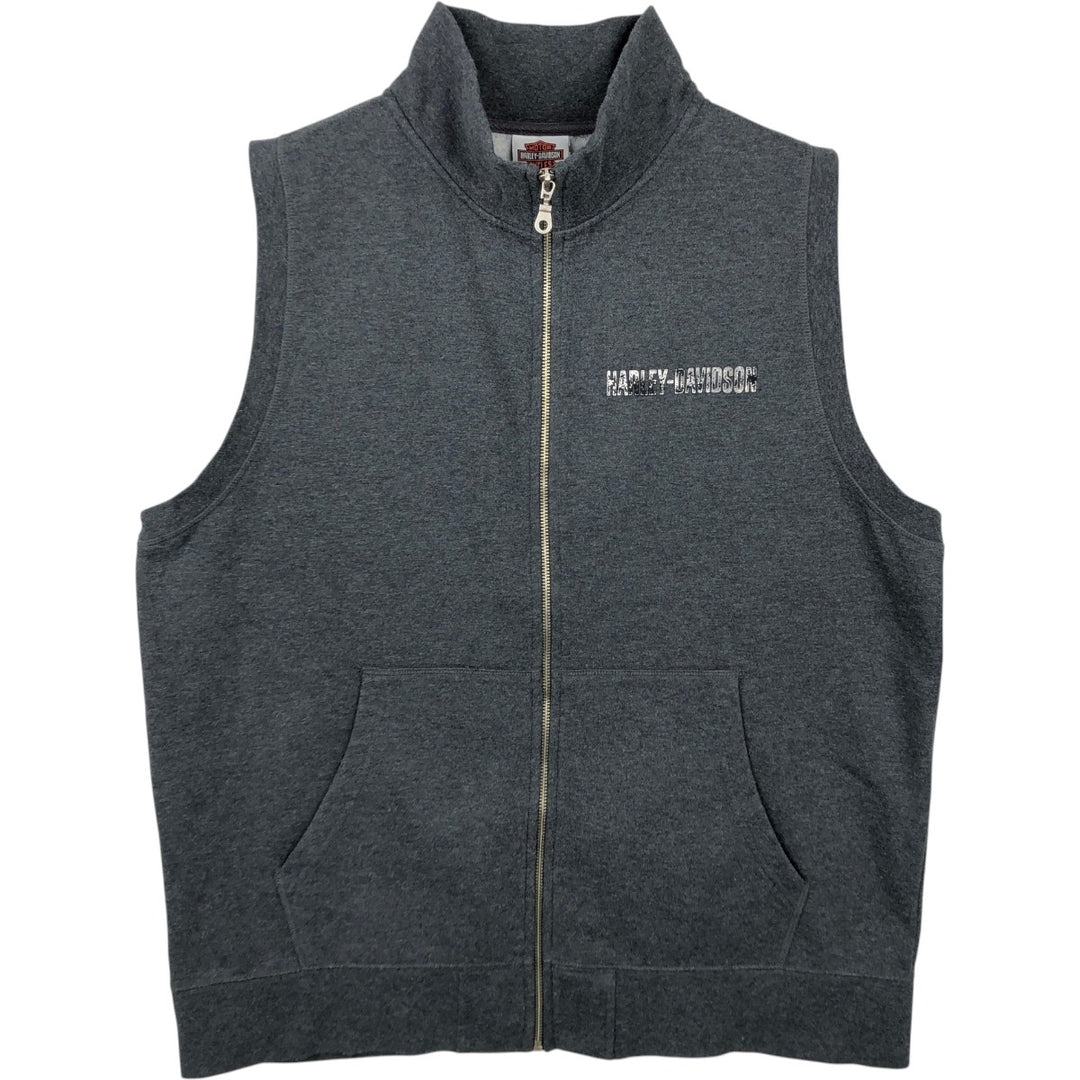 Harley-Davidson Sweat Vest, Men's Size L (approx.) unclear gray type Vintage Second Hand