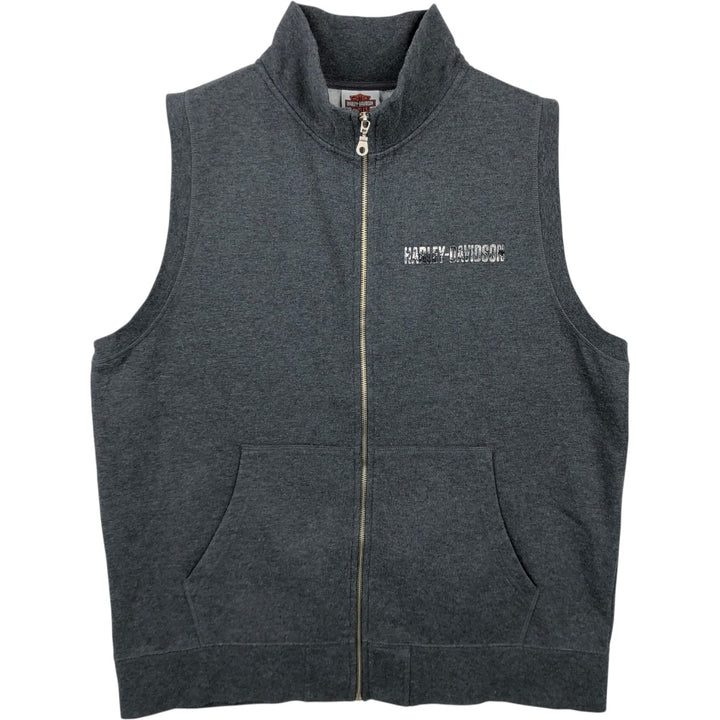 Harley-Davidson Sweat Vest, Men's Size L (approx.) unclear gray type Vintage Second Hand